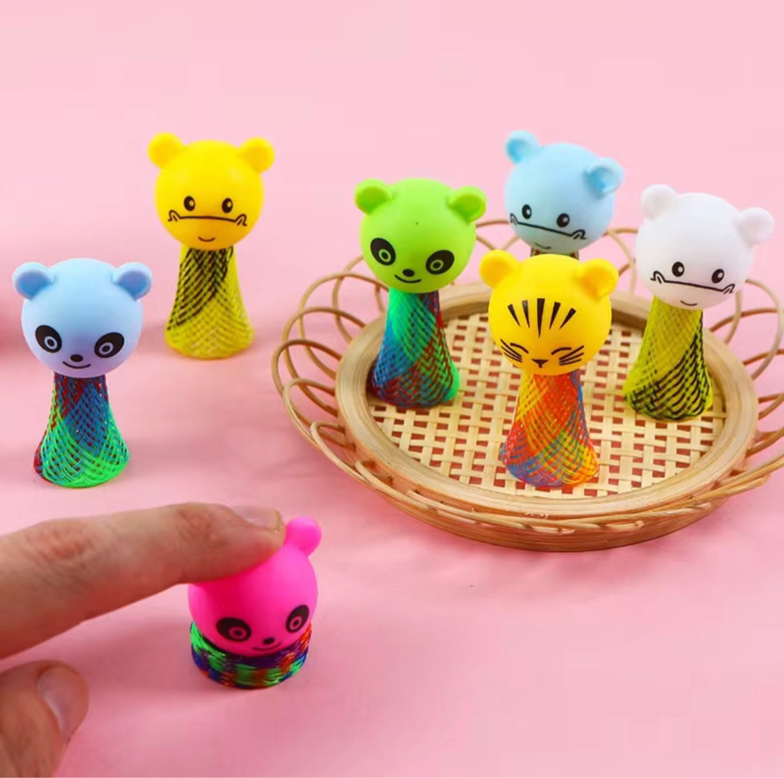 5pcs Kids Spring Bouncing Launcher Toy, Cute Jumping Doll Spring Toy, Creative Cartoon Jumping Spring Toy 5pcs Kids Spring Bouncing Launcher Toy, Cute Jumping Doll Spring Toy, Creative Cartoon Jumping Spring Toy